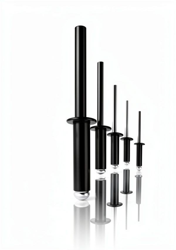 190pcs Black 1/8-1/2 Inches Aluminum Blind Rivets, 3.2-12.7 mm Pop Rivets, Aluminum Grip and Steel Mandrel-3