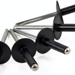 ISPINNER 100pcs 3/16" x 1" Large Flange Aluminum Blind Rivets, Pop Rivets Grip Grange 18-20mm (Black)-0