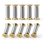 10 Packs Knife Handle Screws Rivets Bolts Fasteners, Gold Hex Flat Head Screws, Knives Maker Screws for Fixing Blade Knife-0