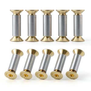 10 Packs Knife Handle Screws Rivets Bolts Fasteners, Gold Hex Flat Head Screws, Knives Maker Screws for Fixing Blade Knife-0