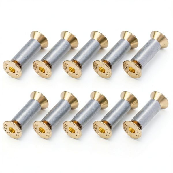 10 Packs Knife Handle Screws Rivets Bolts Fasteners, Gold Hex Flat Head Screws, Knives Maker Screws for Fixing Blade Knife-5