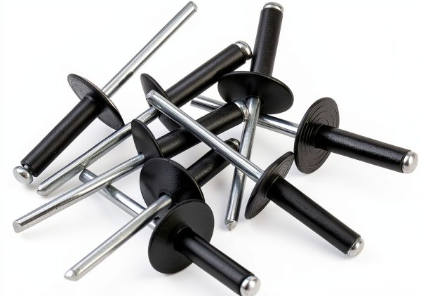 ISPINNER 100pcs 3/16" x 1" Large Flange Aluminum Blind Rivets, Pop Rivets Grip Grange 18-20mm (Black)-3