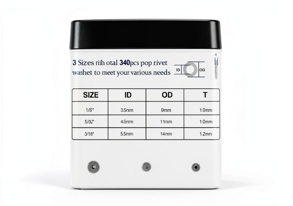 Stainless Steel Pop Rivets ZQZ 680Pcs Kit 8 Sizes with Washers-2