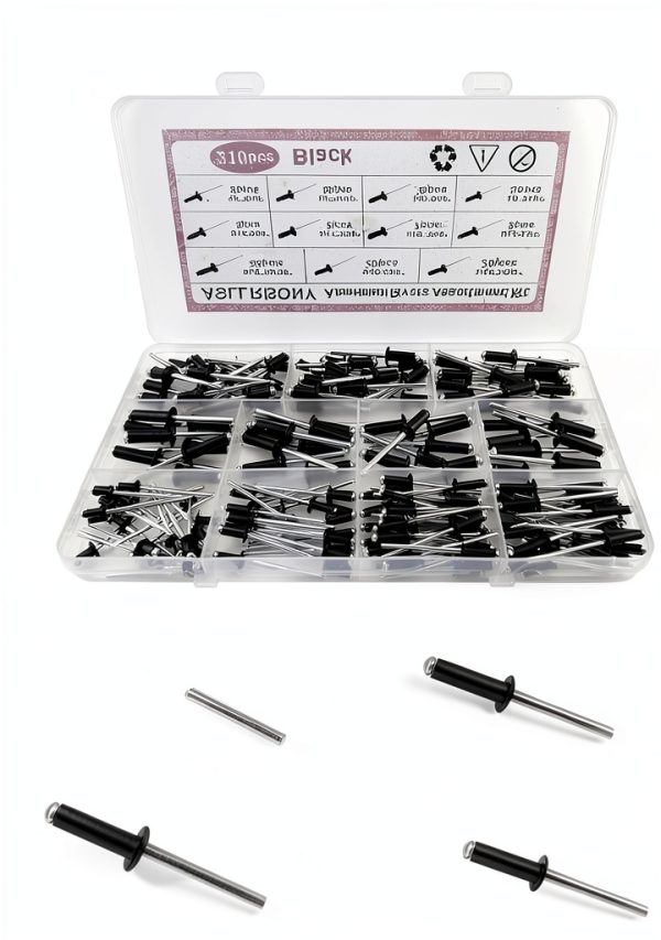 Black 3/16" 1/8" Pop Rivets Kit by md8888 210pcs Aluminum Blind Rivet-1