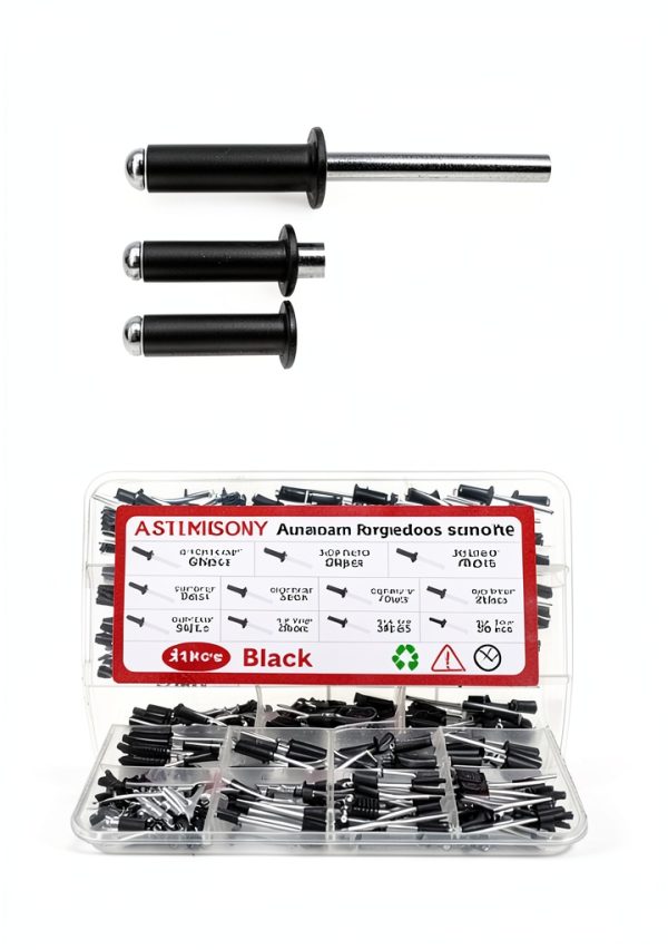 Black 3/16" 1/8" Pop Rivets Kit by md8888 210pcs Aluminum Blind Rivet-2