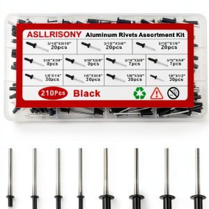Black 3/16" 1/8" Pop Rivets Kit by md8888 210pcs Aluminum Blind Rivet-0