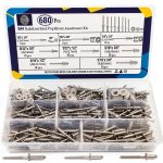 Stainless Steel Pop Rivets ZQZ 680Pcs Kit 8 Sizes with Washers-0